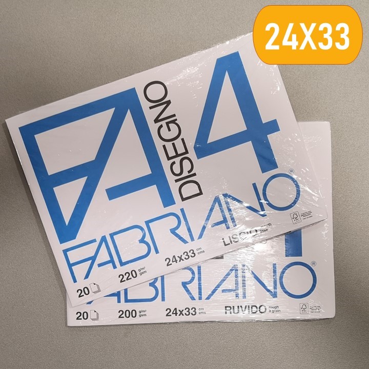 Fabriano F4 Zeichenblock – 24x33 Cm, 20 Blatt, 220 G/m² – Ideal Für Schule & Technik