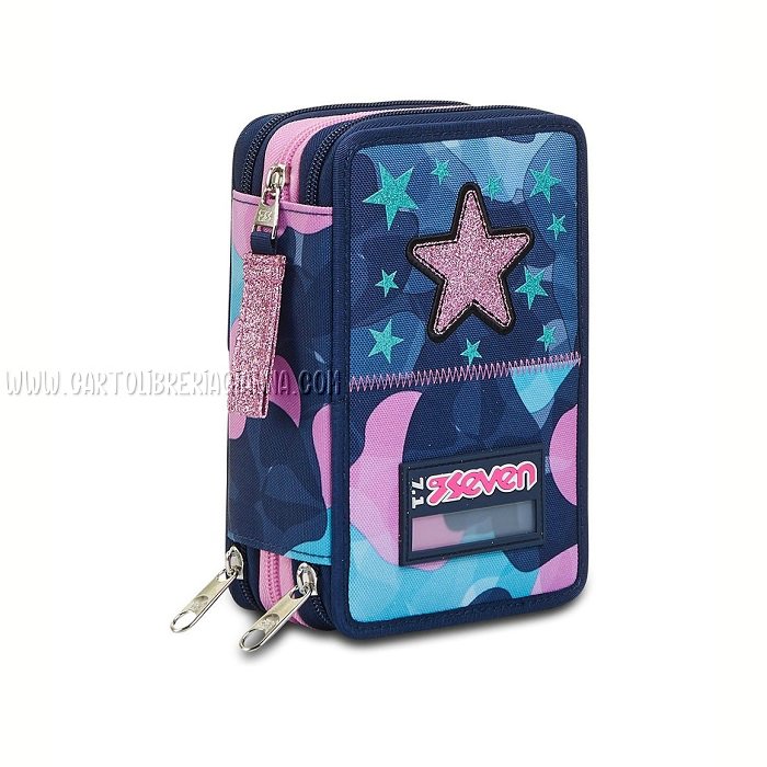 Astuccio 3 Zip Seven - Charming Gril - Cartolibreria Gianna