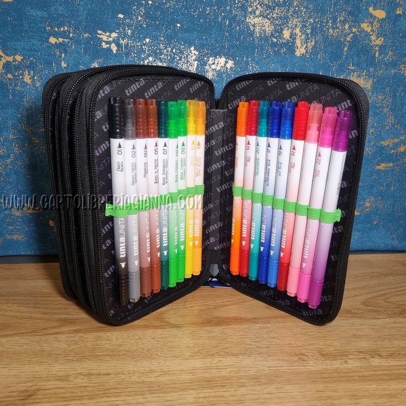Astuccio 3 Zip Starter Shark Tinta Unita – Kit Completo Per Scuola