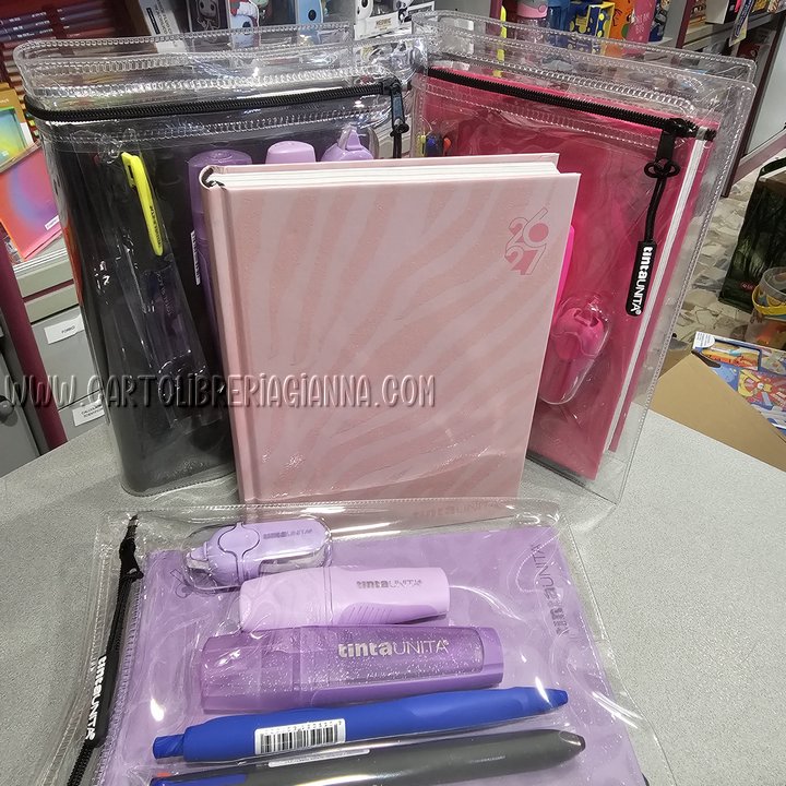 Diario scuola 12  mesi 2026/2027 – Tinta Unita Glitter